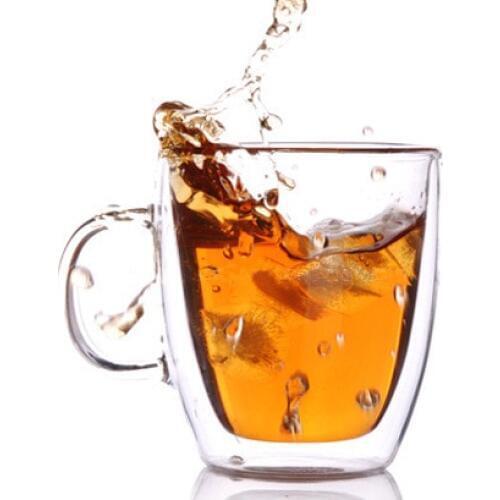 Double Wall Cup Coffee Beer Handmade Drinkware With Handle 400ML