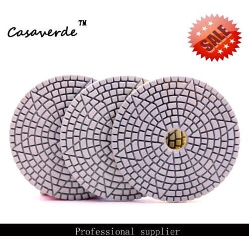 DC-WF3PP02 D100mm flexible wet 3 step polishing pads for stone