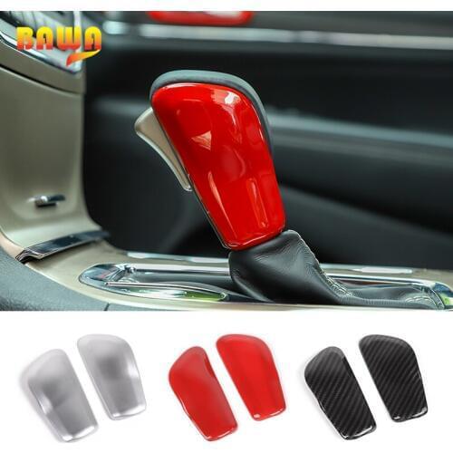 BAWA ABS Car Gear Shift Knob Shifter Decoration Cover Stickers Carbon Fiber Grain for Jeep Grand Cherokee 2017