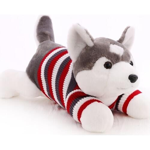 Dorimytrader New Pop Cuddly Animal Husky Plush Toy Cute Big Stuffed Cartoon Realistic Lying Dog Doll Pillow Kids Gift 95cm 135cm
