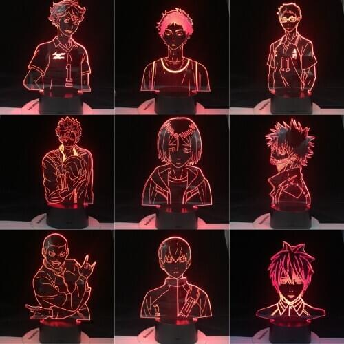 Haikyuu Shoyo Hinata 3d lamp TORU OIKAWA TOBIO KAGEYAMA KENMA KOZUME TETSURO KUROO NISHINOYA KOSHI SUGAWARA KOTARO BOKUTORYUNOSU