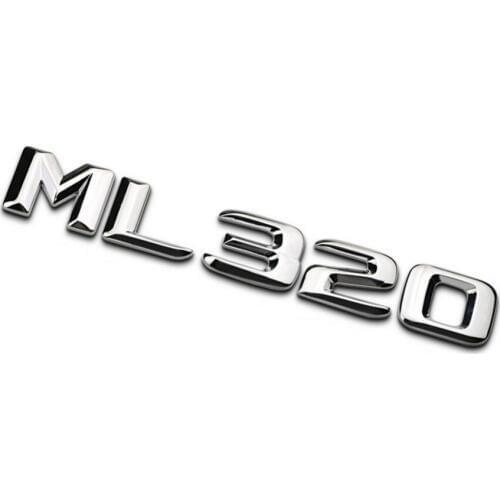 Chrome Shiny Silver " ML 320 " Car Trunk Rear Letters Word Badge Emblem Letter Decal Sticker for Mercedes Benz ML Class ML320