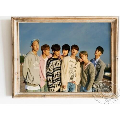 Korea Male Group iKON Star Portrait Poster, K-pop Music Fans Collection Art Prints, Handsome Boy Fashion Magazine Home Decor