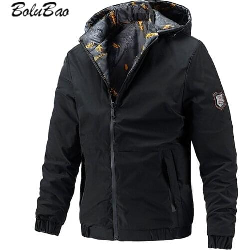 BOLUBAO Men Double-sided Wear Jacket Men Casual Detachable Hooded Ventilating Jacket Autumn Winter 2021 New Fashion Coat Men