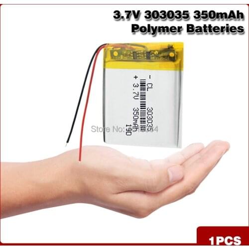 350mAh 303035 Li-ion Polymer Lithium Battery 3.7v Li-po Li Ion Polymer Bateria MP3 MP4 GPS Medical Device Batteries