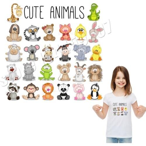 Cute Animals Patches Kids Dog Rabbit Duck Stickers On Clothing Handmade DIY Cutsom Applique For Children Washable Print Parches