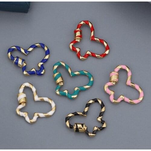 MINHIN Chic Designer Butterfly Shaped Switch Clasp Hand Made Accessories Supplies Lovely Spiral Clasps for Hanging Chain Pendant