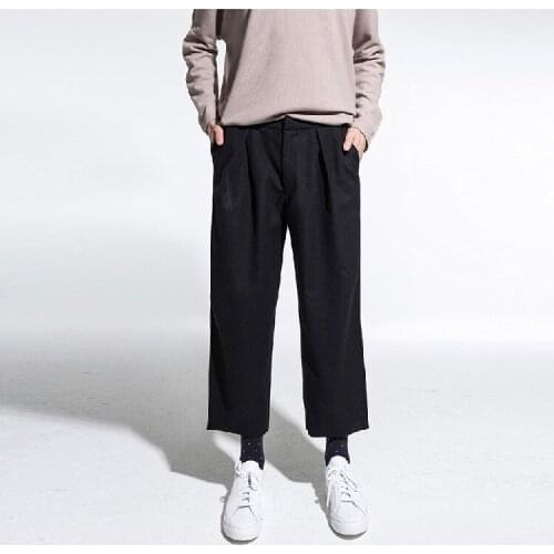 Mens casual pants Maoni Wide Leg Pants Capris autumn winter Double thick wool youth fashion city