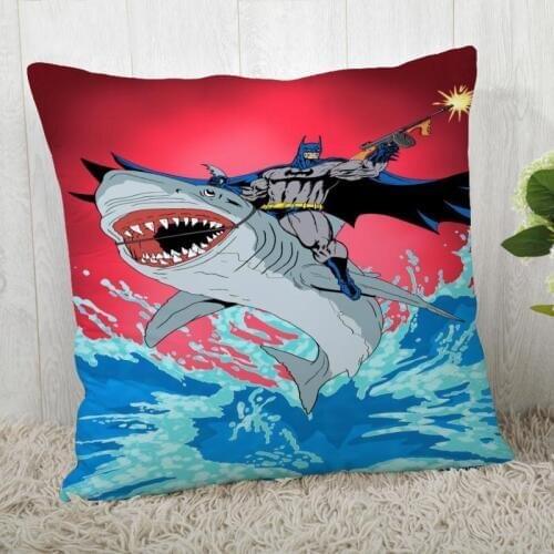 Custom Pillow Cases Shark Square Pillowcase Christmas Zippered Pillow Cover 40*40cm,45*45cm(One Side)