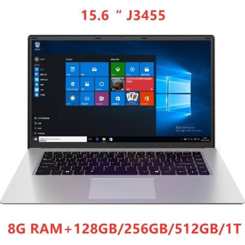 15.6 inch IPS 1920x1080 J3455 Laptop Quad Core Notebook Computer 8GB +128GB 256GB 512GB 1T SSD ROM Windows 10 Laptop Ultrabook