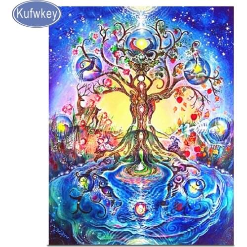 New arrival,diamond Embroidery bead,Landscape Earth tree Diamond Painting full Mosaic Cross Stitch Rhinestone Picture decor art