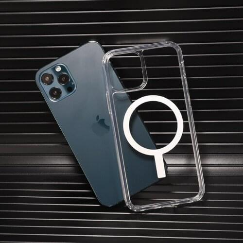 Original Transparent Magnetic Phone Case For iPhone 12 Mini ProMax Case Support For Magsafe Wireless Charging Luxury Back Cover