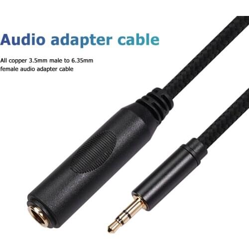 TRS 1/4 Female to 1/8 Male Cable Adapter Splitter Audio Cables 6.35mm to 3.5mm Adapter Gold Plated Connector