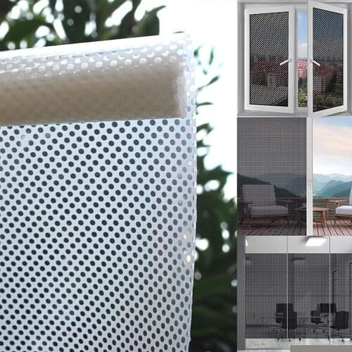 Self-adhesive Mesh Window Film,Privacy Room Darkening Window Glass Sticker,Anti-uv Dotted Window Cling For Home Office