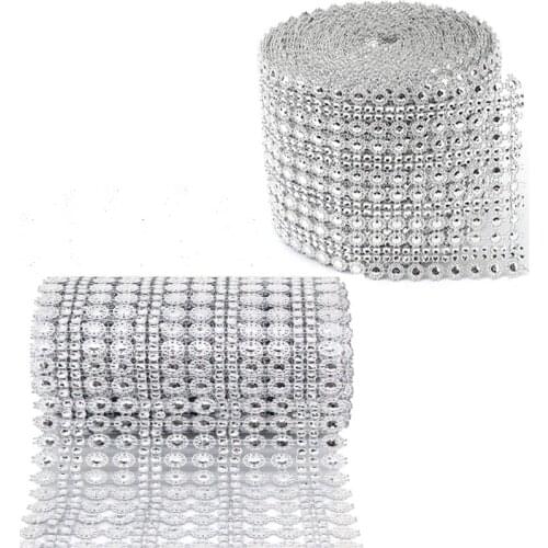 Rhinestone Diamond Mesh Ribbon Wrap 10 Yards Sparkling Mesh for Party Decoration Birthday Wedding Cakes Arts Crafts Baby Shower