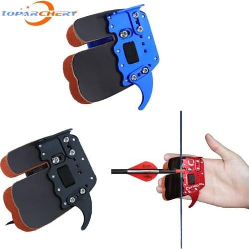 Toparchery New 1pc Imitation Cowhide Archer Finger Guard Blue/Black/Red Protect Finger Shooting Archery Hunting Accessories