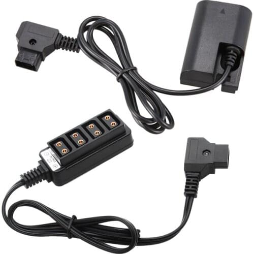 Male D-Tap B Type Power Dtap Tap to 4 Female P-Tap Ptap Adapter with D-Tap to Lp-E6 Fully Decoded Dummy Battery Adapter