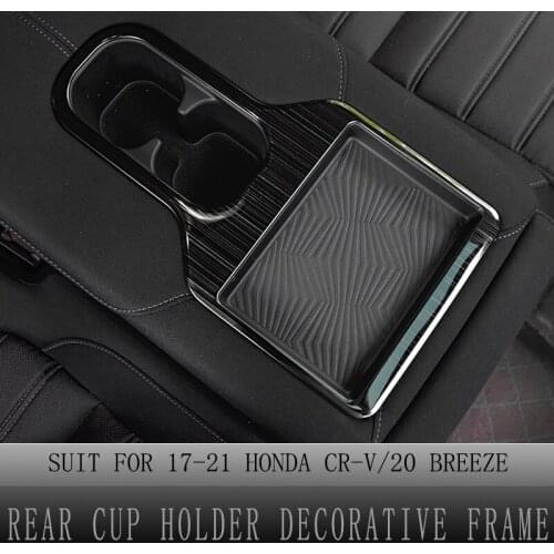 Rear Cup Holder Covers for Honda CRV CR-V 2017 2018 2019 2020 2021 Rear Cup Holder Decorative Frame Trim Car Interior Accessorie