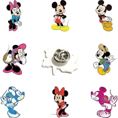 Disney Mickey Minnie Dating Couple Accessories Lapel Pin Mickey Mouse Resin Acrylic Personality Fashion Kids Cartoon Accessories