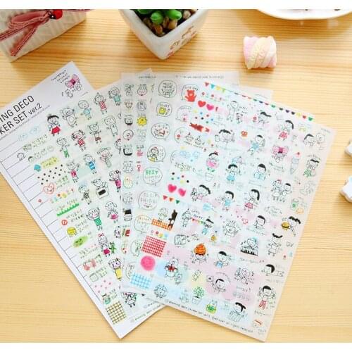 1set BZNVN Cell phone stickers South Korea, transparent diary album, hand book, small DIY stickers, graffiti