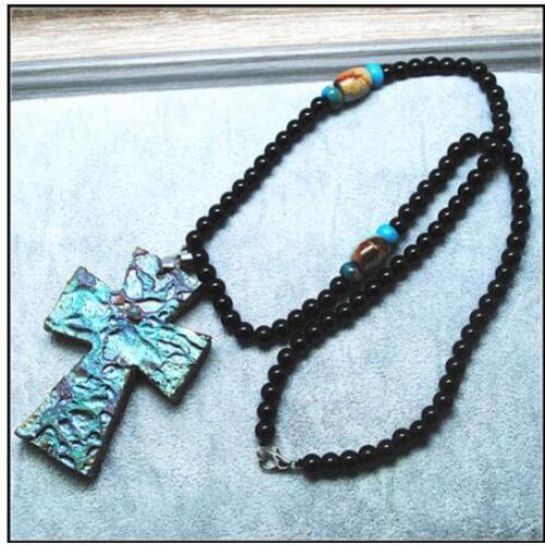 Stone charms men necklace Dragon Bone Stone material from Taiwan mine cross necklace a wedding evening party wearring