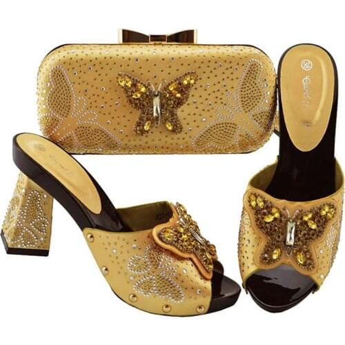 2020 New ins fashion Shoes and Bag Sets Italian design Matching Bags with High Quality Women for Party and wedding in high heel