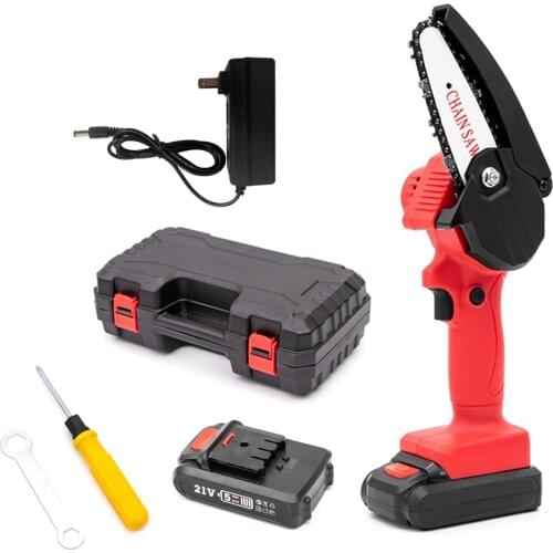 220V Handheld Portable Electric Pruning Saw Cordless Mini Chainsaw Wood Splitting Chainsaw Chain Saw with 2pcs Lithium Battery