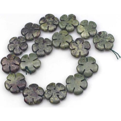 24mm dragon bloodstone jaspers beads natural stone beads DIY spacer beads for jewelry making strand 15" wholesale