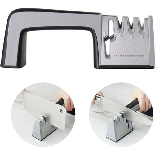 4 in 1 Multifunction Knife Sharpener Diamond Grind Scissors Sharpening stone Stainless Steel Blades Kitchen Tools Home