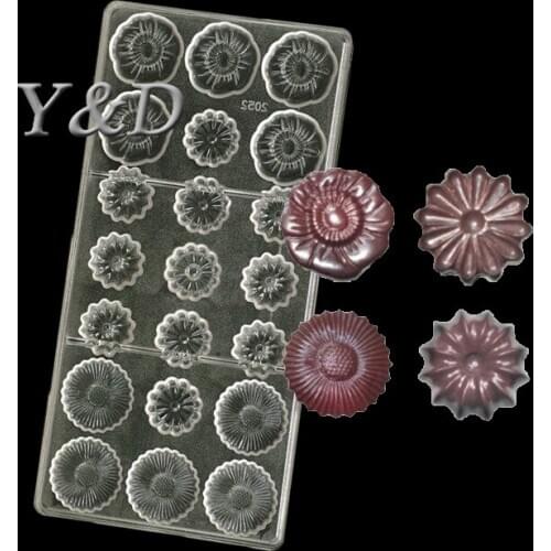 4 Kind of Little Flower Maker Hard Plastic 3D diy Injection Polycarbonate PC Sweet Candy Chocolate Jelly Mold Mould