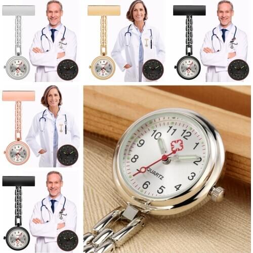 Practical Nurse Watch Portable Brooch T-type Chest Pendant Luminous Dial Hospital Medical Hang Clock Nurse Doctor Quartz Watch