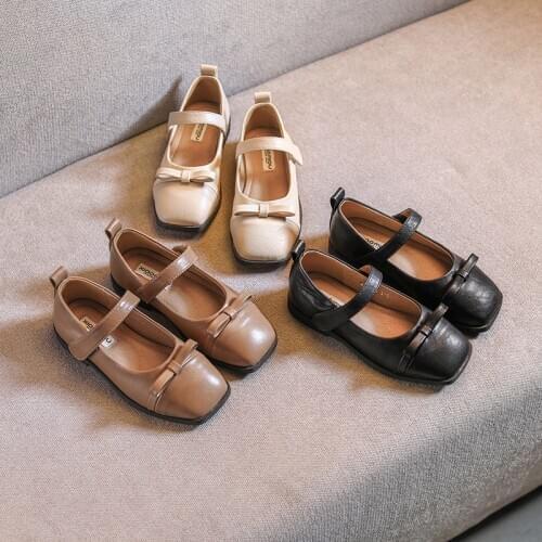 Girls Square Toe Shoes Japanese Solid Color Childrens Shoes Babys Light Mouth Soft Soled Princess Shoes baby girl shoes