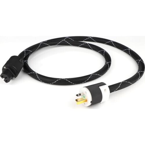 Hi-end 4N OFC copper US power cord hifi audio US AC power cable with US version gold plated power connector plug