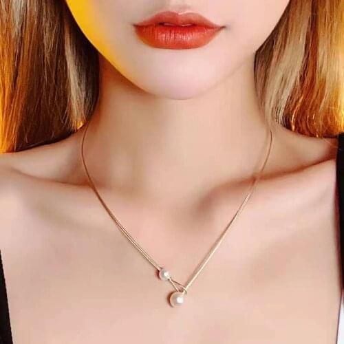 High End Sterling Silver 925 Chain Necklace For Women Natural Pearl Chocker Necklaces Korean Fashion Accessories Fine Jewelry