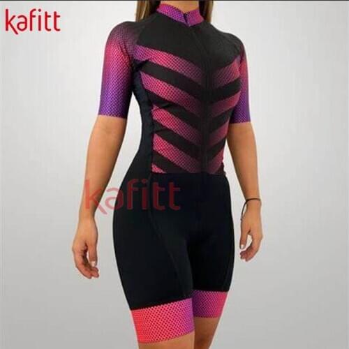 Kafitt Professional womens cycling suit short-sleeved breathable and quick-drying bicycle mountain bike leisure wear swimsuit