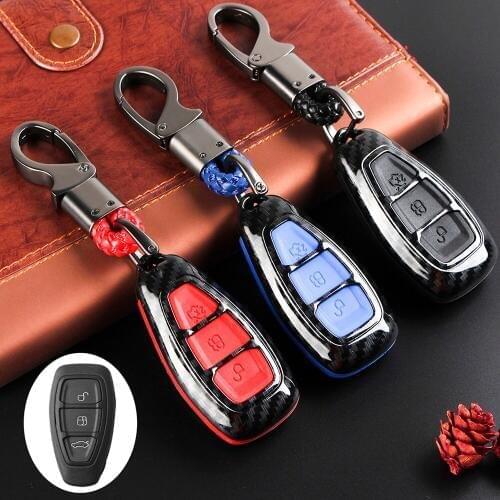 KKMOON 1Pcs Carbon Fiber Remote Key Fob Case Shell Cover car styling for Fords/Fo-cus/Fiesta/Kuga/C-Max