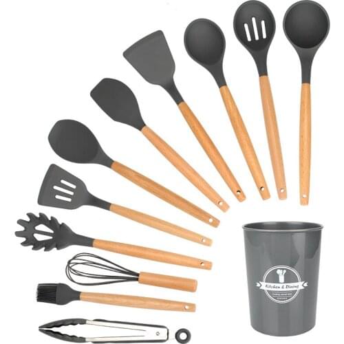 Kitchen Essentials Advanced Silicone Kitchenware Set with Tweezers, Spatula, Spoon, and Oil Scraper Cooking Utensils Appliances