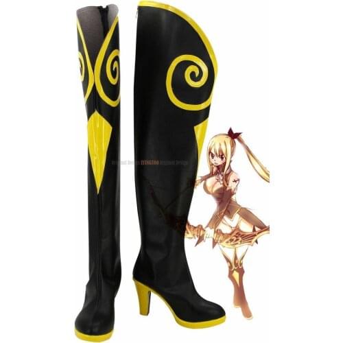 Lucy Heartfilia Boots Cosplay Fairy Tail Lucy Cosplay Boots High Heel Shoes Custom Made Unisex Any Size