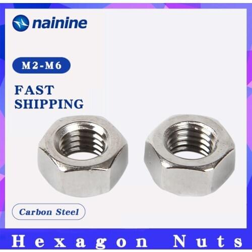 [M1.6 M2 M2.5 M3 M4] Carbon Steel Hex Nut Hexagon Nuts Metric Thread Suit For Screws Bolts DIN934