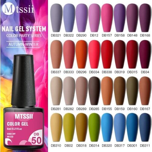 Mtssii Matte Gel Nail Polish Matte Top Coat Needed 6ml Autumn Winter Color Hybrid Varnish Soak Off Uv Gel Nail Art Gel Polishes