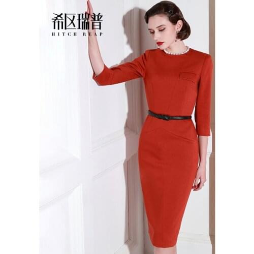 Fashion Professional Slim Dress 2021 Spring And Autumn New Thin High-End Temperament Medium Length Dress
