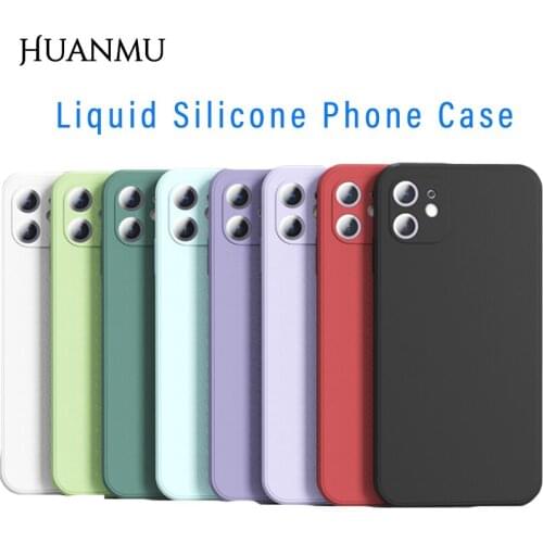 New Luxury Original Square Liquid Silicone Soft Case For iPhone 11 Pro X XR XS Max 7 8 6 6s Plus SE 2 2020 12 Mini Phone Cover