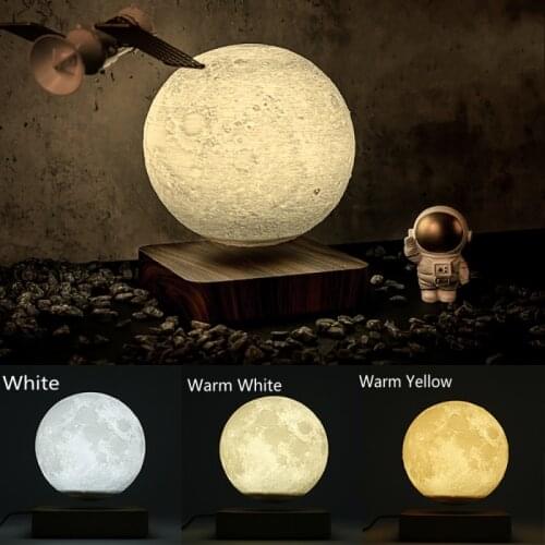 New LED Night Lamp Levitating Creative 3D Touch Magnetic Levitation Moon Lamp Night Light Rotating LED Moon Floating Lamp