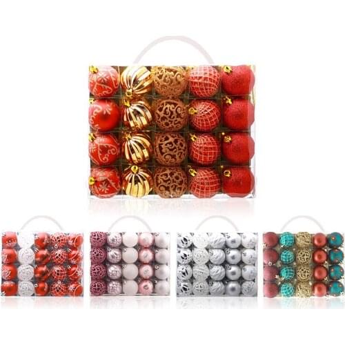 Plastic Christmas Balls Gift Box Christmas Decorations for Home Christmas Tree Pendant Ornaments