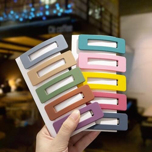 Simple Cute Acrylic Solid Color Hairpins Childrens Sweet Bangs Hair Clip Fashion BB Clips For Girls Grips Hair Accessories 2021