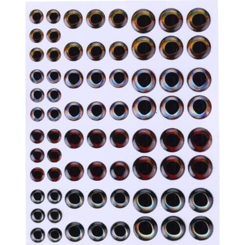Fishing Lure Eyes 72pcs 6mm 8mm 10mm 3D Simulation Eyeball Down Crankbait Minnow Popper VIB Artificial Fish Eyes