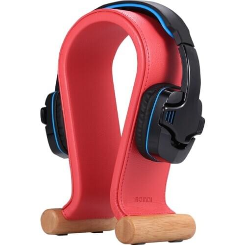 Samdi Leather Headphone Holder Headphone Stand Universal Gaming Headset Holder Headphone Support rubber feet non-slip, stable