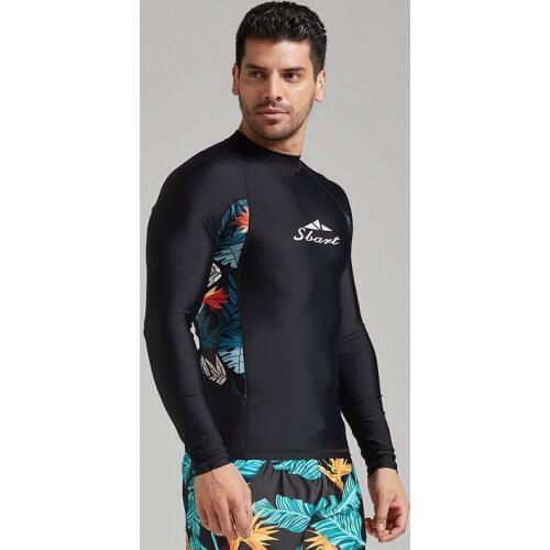 SBART 2019 long sleeves swimwear rashguard surf clothing diving suits shirt swim suit spearfishing kitesurf men rash guard