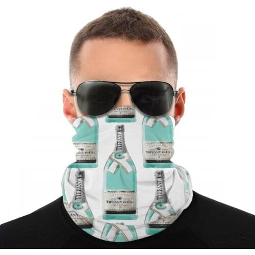 Champagne Scarf Half Face Mask Unisex Fashion Neck Warmer Tubular Bandanas Protective Headband Outdoor Hiking
