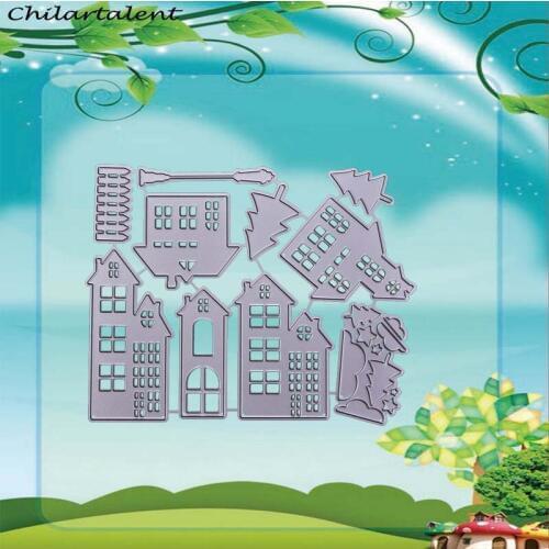 CUTTING DIES Christmas house Scrapbooking Dies Metal Craft Die Cut Stamps Embossing New 2018 Card Making Decor mallen en stansen